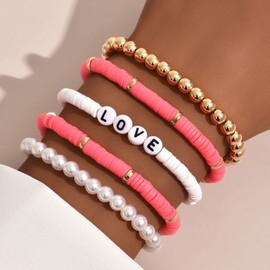 Prosy Boho - Multi-layered bracelet, with colorful beads, hand accessory, adjustable, for women and girls (H)