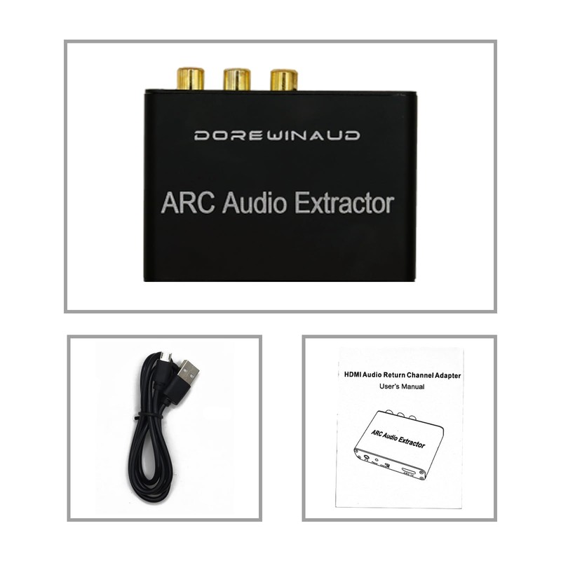 DOREWINAUD HDMI ARC Audio Extractor Converter,192KHz ARC Audio Extractor DAC