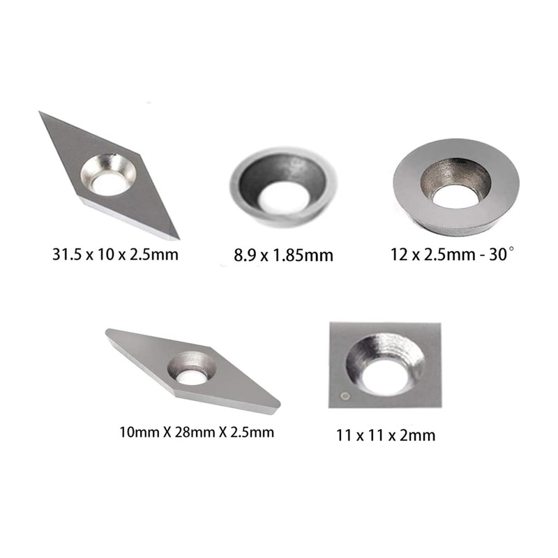 SWONVI 8pcs Carbide Lathe Tools Carbide Inserts For Wood Lathe