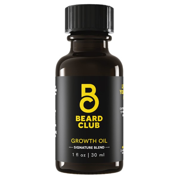Beard Club - Beard Growth Oil - Grow A Thicker Fuller Beard, Fill in Patches - Healthy Natural Castor, Coconut and Avocado Beard Growth Serum to Stimulate Thicker, Fuller, Healthier Facial Hair Growth