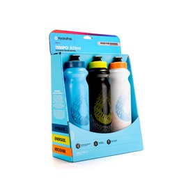 HydraPak Tempo Bottle 3-Pack - Handheld Running Water Bottle (400ml or 525ml) - Made For Runners, Marathon Training & Race Day, Perfect For Hydration, Electrolyte and Nutrition Mixes