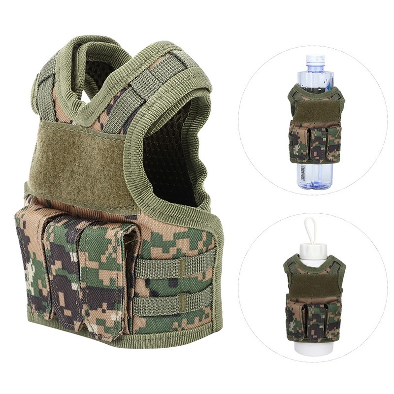 Nylon Outdoor Multifunction Tactics Beer Bottle Cover Mini Vest Shape