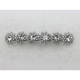 Faship Clear Premium Rhinestone Crystal Floral Small Hair Barrette Clip
