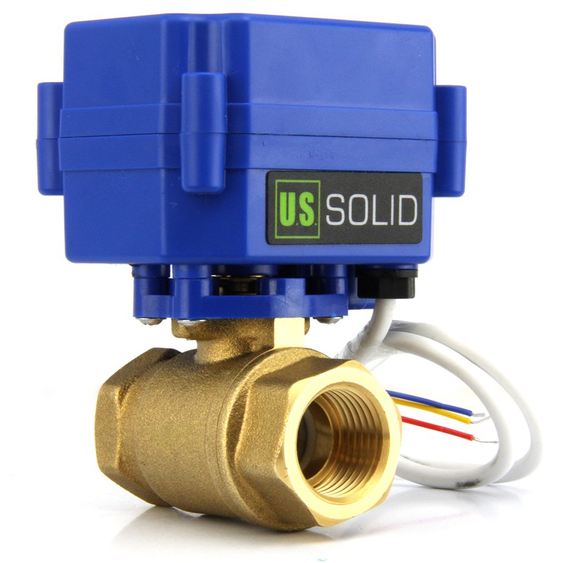 U.S. Solid Motorized Ball Valve- 1/2inches Brass Electrical Ball Valve