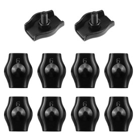 Antrader M6 Simplex Single Bolt Wire Rope Clips,10Pcs 304 Stainless Steel Simplex Wire Rope Clip Cable Clamp for 1/4" Diameter Wire Rope,Black