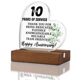 10 Years Workiversary gifts, Happy Work Anniversary Corporate Gifts, Employee Gifts, Recognition Gifts for Employees,Cute Cubicle Desk Accessories Acrylic Home Office Sign Plaque XA412