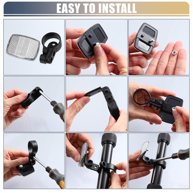 X AUTOHAUX 10pcs Bicycle Front Rear Reflector Kit Mountain Bike