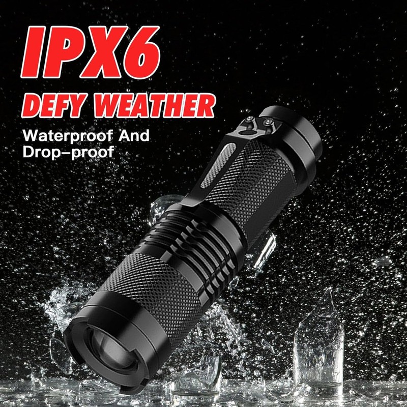 MODOAO 3 Pack Tactical Flashlight with Red Blue Green LED,