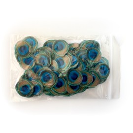 Original Teal Blue Green Peacock Feathers 1 Inch for Decorating Desserts Wedding Cake Cupcake Pack of 192