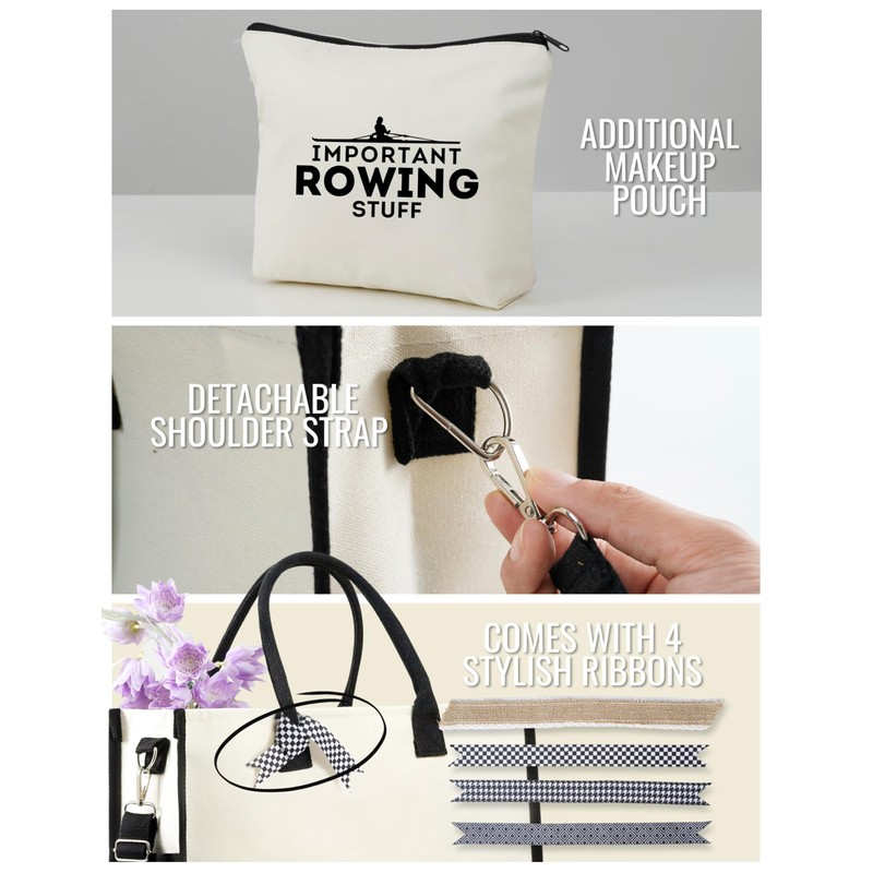 InnoBeta Rowing Gifts for Women, Rowing Tote with Top Zipper