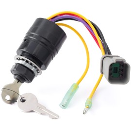 Mhrxusd 129572 Ignition Switch with 2 Keys Compatible with Tracker Boats, 3 Position 6 Wire Connector