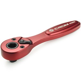 CROM 1/4-inch Drive Mini Ratchet - 72-Tooth Dual Drive Hex Bit Driver & Ratchet Wrench Reversible Micro Ratchet with 5 Degree Arc -Lightweight Aluminum & Compact To Fit In Tight Spaces (Dual)