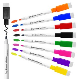 Neatsure Magnetic Dry Erase Markers, 8 Pack Fine Tip Point Whiteboard Markers with Erase, 8 Colors Markers for Dry Erase White board Calender