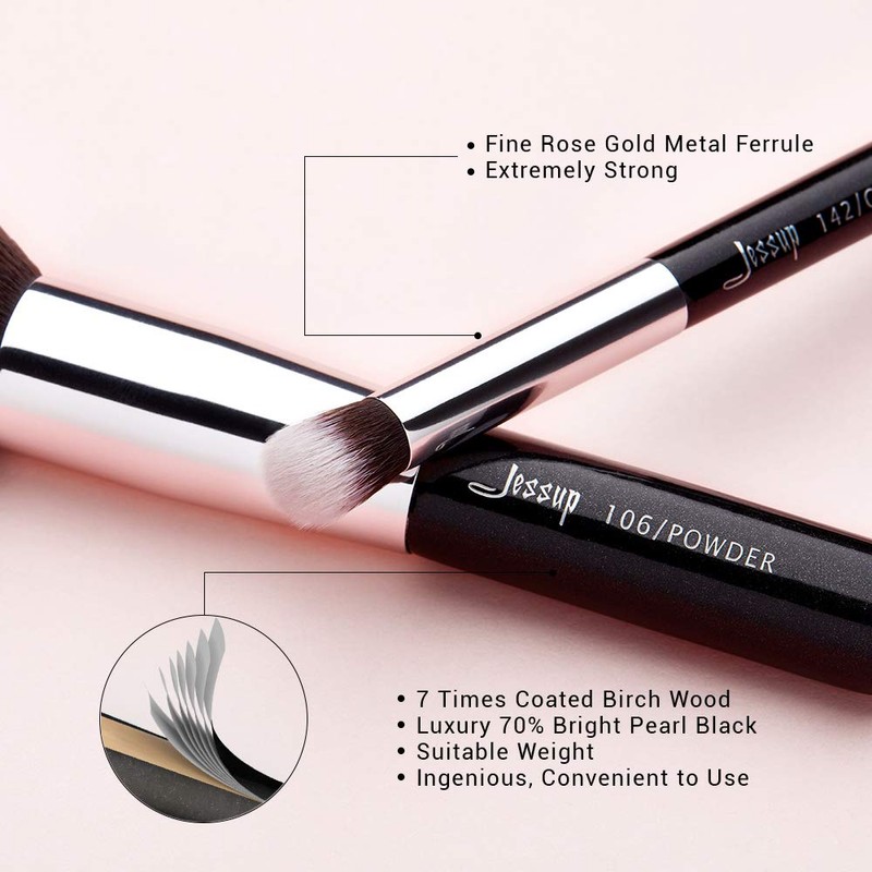 Jessup Beauty Makeup Brush Set Cosmetic Make-Up 15 Pieces Eye