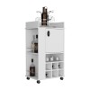 Fraser Six-Bottle Wine Rack Bar Cart with Casters Built-In Wine