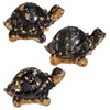 Nupuyai 2pcs Obsidian Crystal Stone Animal Turtle Statue Set, Healing