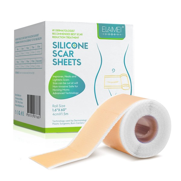 Medical Grade Silicone Scar Sheets, Silicone Scar Tape (1.6”x 60”),