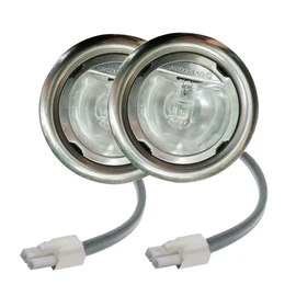 LIDESENMO 2-Pack Old 12V AC Range Hood Light 20W Halogen Bulb for 50-55mm/2.0'' Hole Kitchen Cabinet Bulb for Clear Glass Cover Smoke Exhauster Lamp Ventilator Lighting