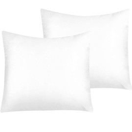 NTBAY Satin Cushion Cover for Hair and Skin 80 x 80 cm, Set of 2 Satin Pillowcases with Zip, White