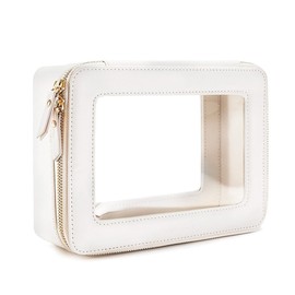 Clear Makeup Bag Organizer, Portable Travel Cosmetic Case, Transparent Toiletry Bag with Zipper, Skincare and Essentials Storage Pouch for Women