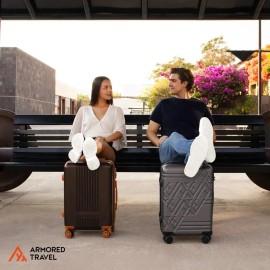 Maleta De Viaje Rígida Carry On De Mano Cabina Gris 20 Pulgadas 10 Kg Con Candado Alta Seguridad Tsa Lock Armored Travel