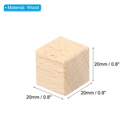 PATIKIL 20x20mm Blank Wood Rubber Stamp Mounts, 20 Pack Wooden Rubber Stamp Handle Hard Wooden Blocks for Stamp Making DIY Crafting Style 1, Brown