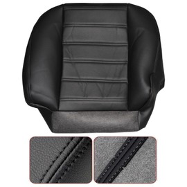 SecosAutoparts Driver & Passenger Side Bottom & Top Lean Back Synthetic Leather Seat Cover Black Compatible with Hummer H2 2003 2004 2005 2006 2007
