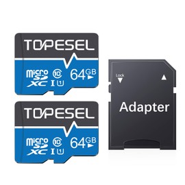 TOPESEL 64GB Micro SD Card 2 Pack Memory Cards UHS-I TF Card Class 10 for Camera/Phone/Dash Cam/Tablet/PC/Computer(2 Pack U1 64GB)