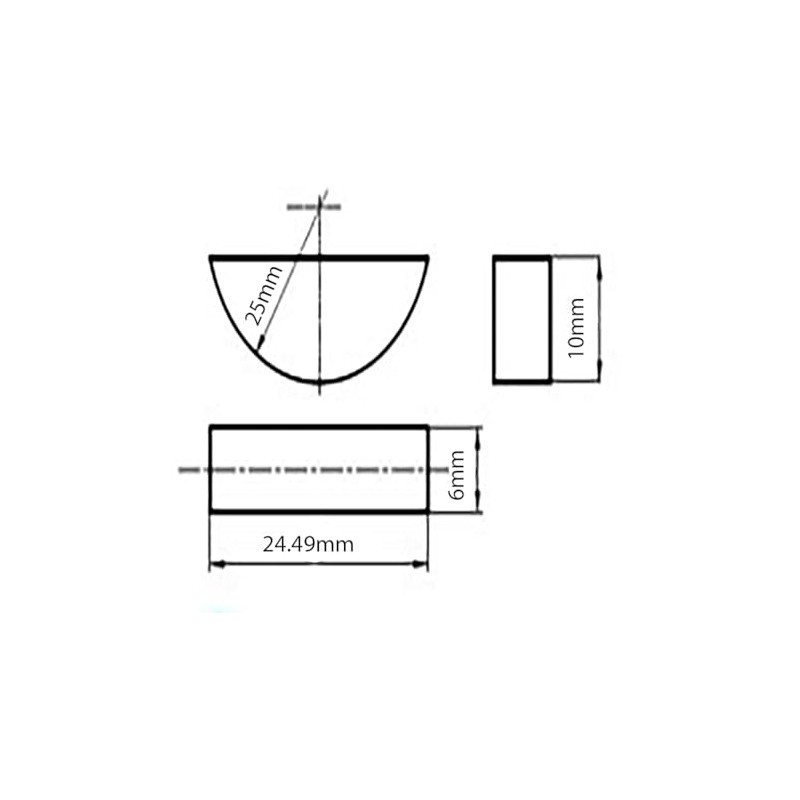 Screws City 6mm x 10mm Woodruff Keys DIN 6888 Plain