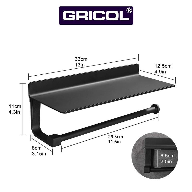 Gricol Kitchen Roll Holder Wall Mount for Paper Rolls Kitchen