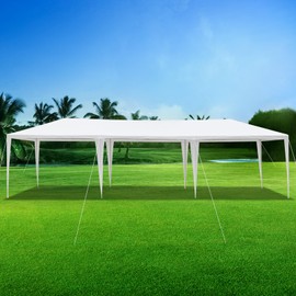 10'x30' Outdoor Party Tent, Large Tents for Parties, Wedding, Birthday, White Canopy Tent with 0 Removable Sidewalls & Transparent Windows, Outside Gazebo Event Tent for Backyard, Patio and Garden