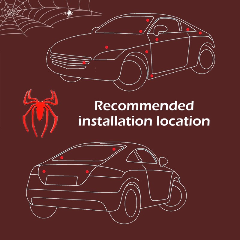 Ferianl 2PCS 3D Chrome Symbol Badge Decal, Spider Waterproof Sticker