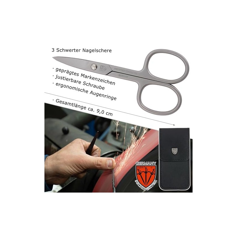 Drei Schwerter Curved Nail Scissors, Sharp Blade for Precise Nail
