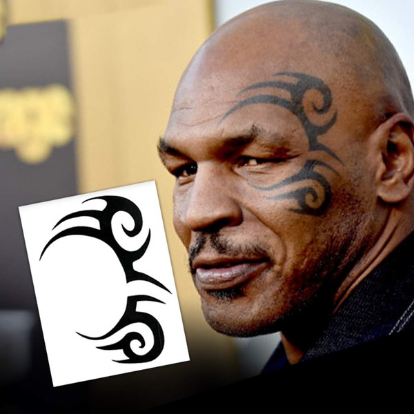 Mike Tyson Tribal Design Temporary Tattoos (2-Pack) | Skin Safe | MADE IN THE USA| Removable