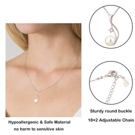 50th Birthday gifts for women, Sterling Silver Pearl Necklace For Her 5 Decade Jewelry 50 Years Old, Birthday Gift Mothers Day Jewelry