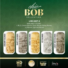 Sensationnel Chicbob Lace Frontwig - Lob Unit 4 Face Framing Glueless Wig Wide 5 Inch Deep Part Synthetic Preplucked Hairline (1 JETBLACK)