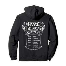 HVAC Technician Funny Hourly Rate Heat Air Tech Pullover Hoodie