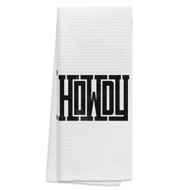 TNUW Howdy Modern Typography Art Soft and Absorbent Kitchen Towels Dishcloth,Western Southwestern Hand Towels Dish Towels 16″×24″,Gifts for Women Men Western Teen Girls Boys