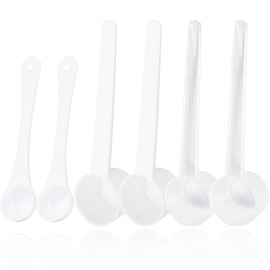 EORPAVU Measuring Spoon Sets 4 Pieces Measuring Cup with 2 Small Spoons, 5G Spoons, Transparent Protein Measuring Spoon, Measuring Spoons for Cooking, Baking (White and Transparent)
