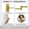 GURUN 8-Inch Double-Sided Wall Mount Makeup Mirror Antique Satin Brass