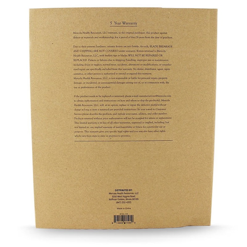 Dr. Mercola Black Ceramic Knife Set, 5 Piece set with