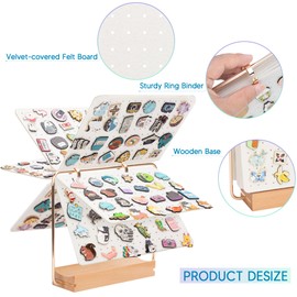 PACMAXI Display Organizers, Brooch Holder, Enamel Pin Pages for Store 180+ Pins, Collection Storage Calendar Wooden Stand With 6 Pages (Not Include Any Accessories) (White)