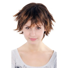 Lady Fashion Quality BOB Wig Short WILD STORMY LOOK spiky ends LAYERED MIXED BROWN brunette 49033-2T30 Cosplay