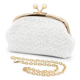 [Plex] 2-Way Pouch Bead Bijou Accessory Case Coin Case Seal Case Coin Purse Cosmetic Pouch Lip Chain, Silver