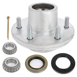 SCITOO Wheel Hub Wheel Bearing Assembly Boat Trailer Galvanized Hub Axle Kit 6-5.5 Bolt Circle Wheel Hub Kit 5200lb -6000lb Axle 6 Bolt Lug Greased Bearings 15123 x 25580 1 1/4 x 1 3/4 0 Bearing Hubs