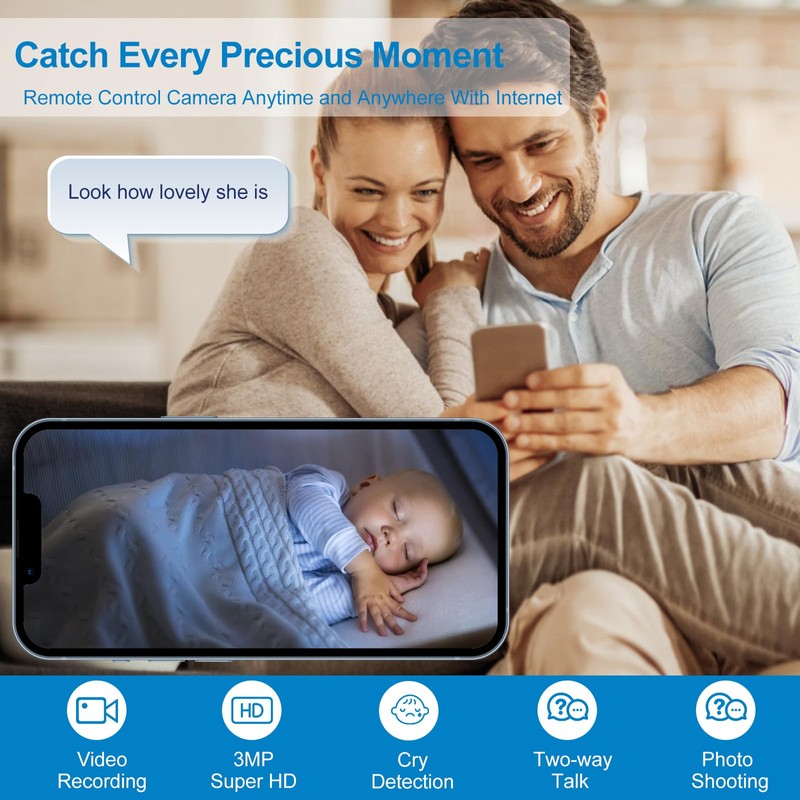Security Camera Indoor 1296P FreshLink Upgraded 2K Pan/Tilt 345° Motion