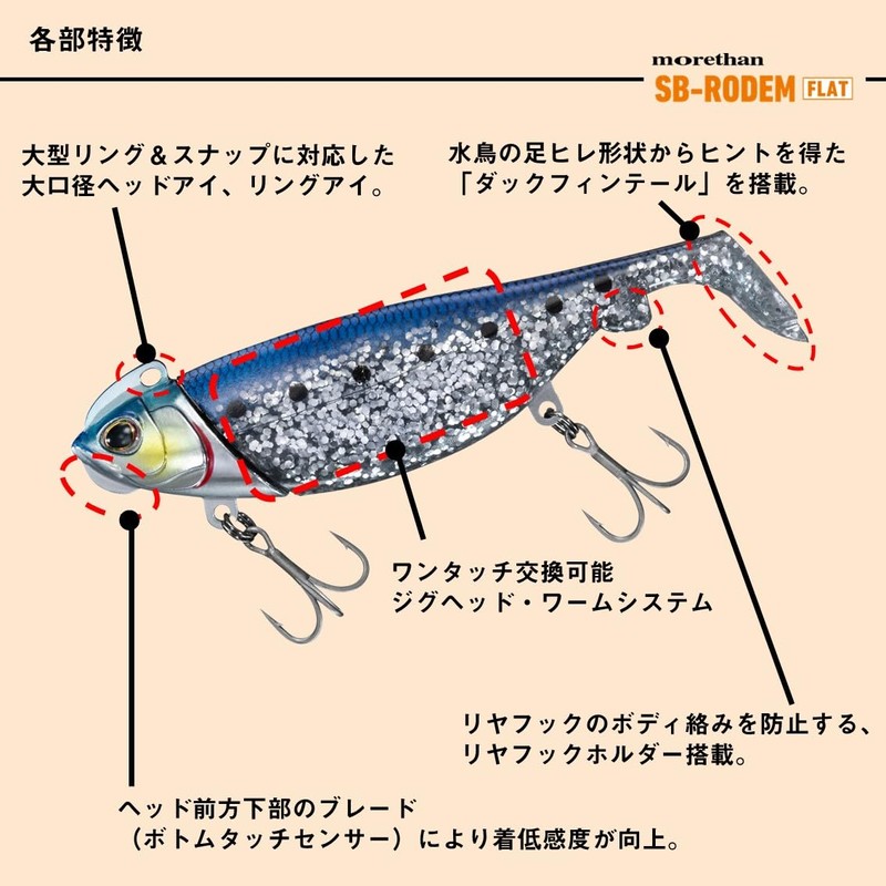 DAIWA SB-Rodem Flat for Seabass Jig Head + Worm 1.1