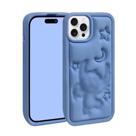 FINDWORLD Compatible WithiPhone 16 Pro Case, Cute 3D Cartoon Soft Silicone Cool Animal Animme Character Shockproof Anti-Bump Protector Boys Girls Gifts Cover Housing Skin Blue