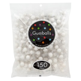 Amusemints Individually Wrapped Gumballs - Shimmer White (150 Count) | Great for Machine Refill |