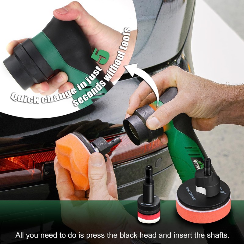 BATOCA S5 Cordless Car Buffer Polisher Kit 1 Inch 3